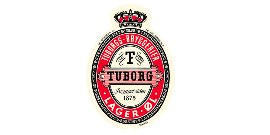 Rød Tuborg øletiket